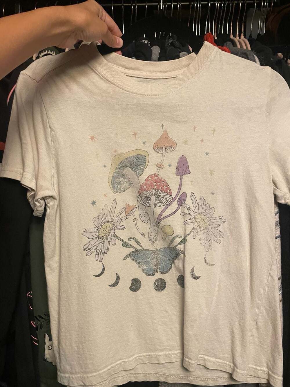 tillys mushroom oversized graphic tee